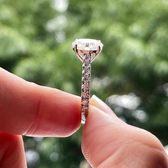 #Certified 2.48ct. t.w. Moissanite Diamond Oval Engagement Ring NEW - Picture 10 of 16